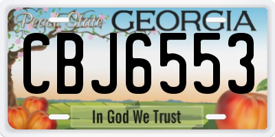 GA license plate CBJ6553