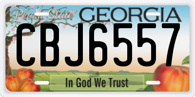 GA license plate CBJ6557
