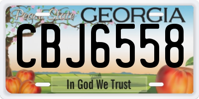 GA license plate CBJ6558