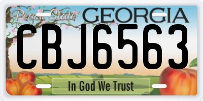 GA license plate CBJ6563
