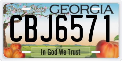 GA license plate CBJ6571