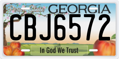 GA license plate CBJ6572