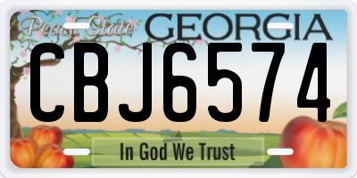 GA license plate CBJ6574
