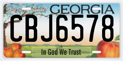 GA license plate CBJ6578