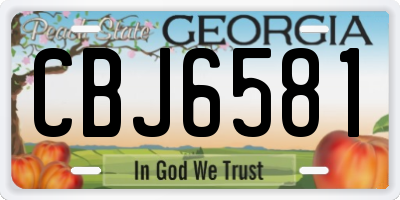 GA license plate CBJ6581