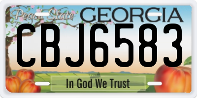 GA license plate CBJ6583