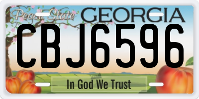 GA license plate CBJ6596