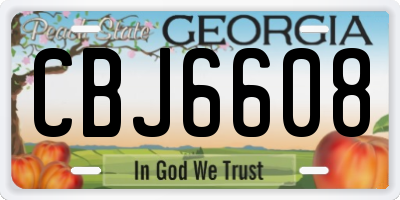 GA license plate CBJ6608