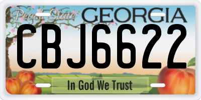 GA license plate CBJ6622