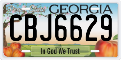 GA license plate CBJ6629