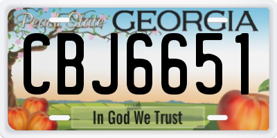 GA license plate CBJ6651