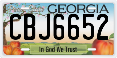 GA license plate CBJ6652