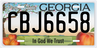 GA license plate CBJ6658