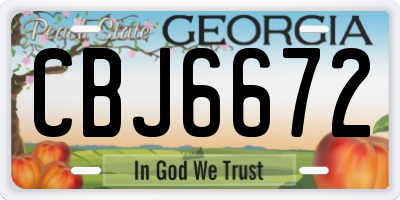 GA license plate CBJ6672