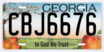 GA license plate CBJ6676