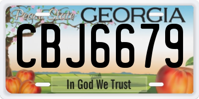 GA license plate CBJ6679