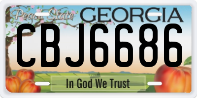 GA license plate CBJ6686