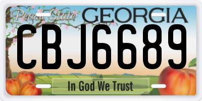 GA license plate CBJ6689