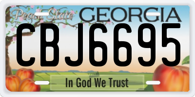 GA license plate CBJ6695