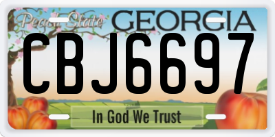GA license plate CBJ6697