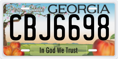 GA license plate CBJ6698