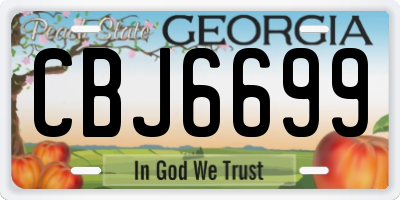 GA license plate CBJ6699