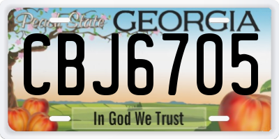 GA license plate CBJ6705