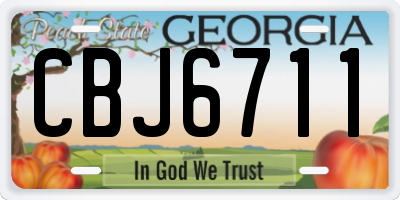 GA license plate CBJ6711