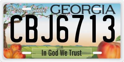 GA license plate CBJ6713