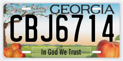 GA license plate CBJ6714