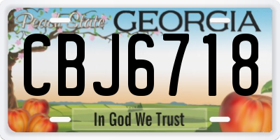 GA license plate CBJ6718