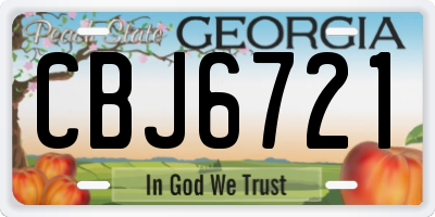 GA license plate CBJ6721