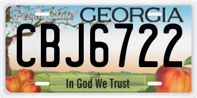 GA license plate CBJ6722