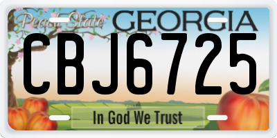 GA license plate CBJ6725