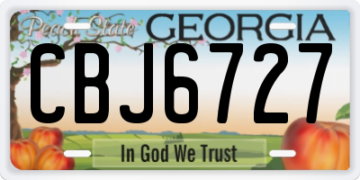 GA license plate CBJ6727