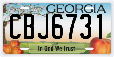 GA license plate CBJ6731