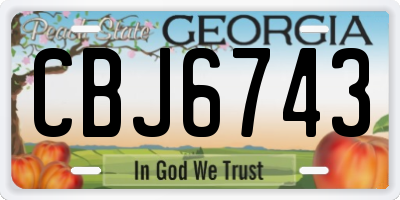 GA license plate CBJ6743