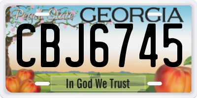 GA license plate CBJ6745