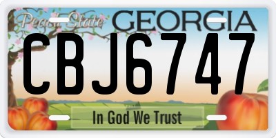 GA license plate CBJ6747