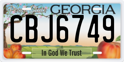 GA license plate CBJ6749