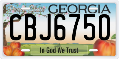 GA license plate CBJ6750