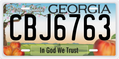 GA license plate CBJ6763
