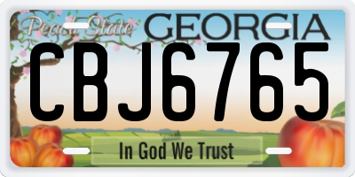 GA license plate CBJ6765