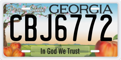GA license plate CBJ6772