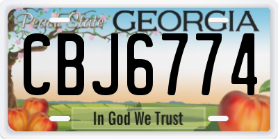 GA license plate CBJ6774