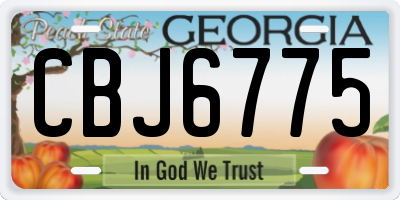 GA license plate CBJ6775