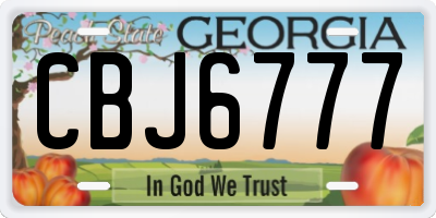 GA license plate CBJ6777