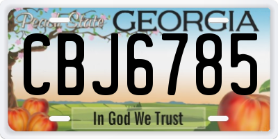 GA license plate CBJ6785