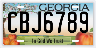 GA license plate CBJ6789