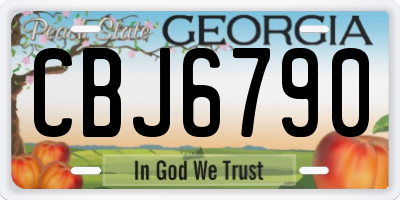 GA license plate CBJ6790
